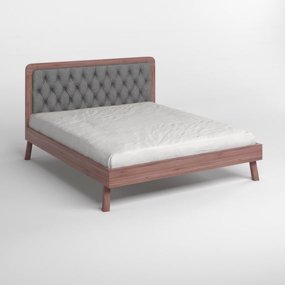 Односпальне дерев'яне ліжко Mebigrand Токіо Горіх лісовий/Аляска 93 (Сірий) 90х200 см (MBG-11156) | Зображення 1