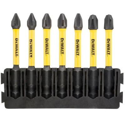 Набор бит DeWALT в касете для Tough Case, FlexTorq, L=57 мм, Рh1-2шт,Рh2-3шт,Рh3-2шт. (DT70818)