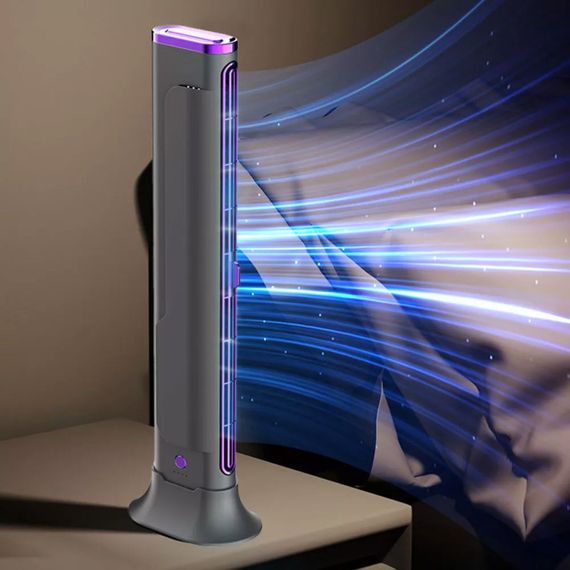Настільний вентилятор F3 Tower Fan 3 speeds with battery 1200 mAh Purple | Зображення 1