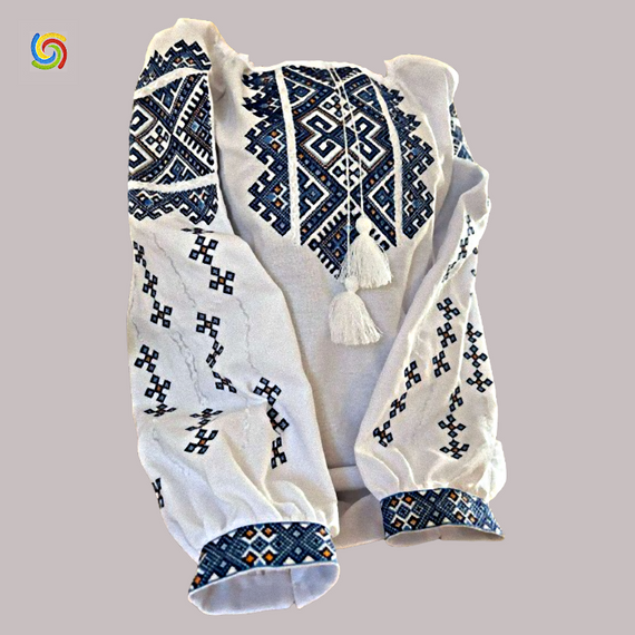 Рубашка Украинская вышиванка  324912 цвет белый размер XS/S