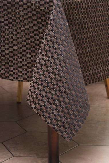 Скатертина Kayra "Шахматка", 160 х 285 см Коричневий | Зображення 1