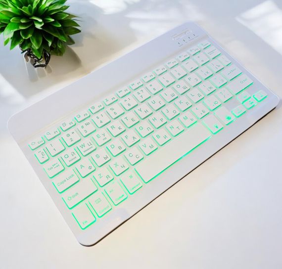 Бездротова клавіатура Primo KB02 Bluetooth з підсвічуванням - White | Зображення 5