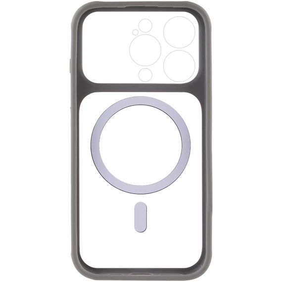 Чохол TPU+PC GETMAN Moon Clear with Magnetic Fit для Apple iPhone 14 Pro (6.1") Grey | Зображення 2
