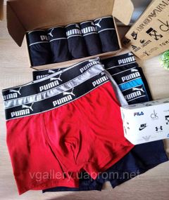 Чоловічі боксери Puma, труси боксери Пума, труси для справжніх чоловіків, чоловічі турси Puma в коробці