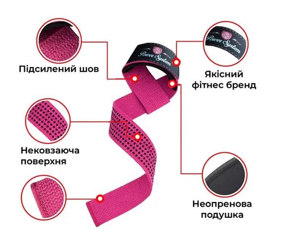 Лямки для тяги Power System PS-3420 G-Power Straps Pink (PS-3420_Pink) | Зображення 3