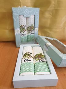 Набір рушників Nilteks 128484 Туреччина 70*50  Вафельное полотно Різні кольори