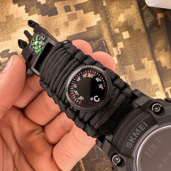 Чоловічий годинник Skmei 1356BK Black Tactic Compass | Зображення 8