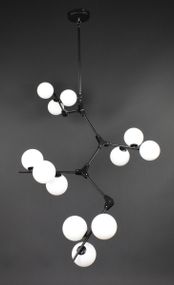 Люстра стельова на 12 лампочок 27911 Чорний 85-140х75х75 см.