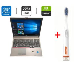 Мобільна робоча станція Б-клас Fujitsu Celsius H730 / 15.6" (1920x1080) TN / Intel Core i7-4900MQ (4 (8) ядра по 2.8 - 3.8 GHz) / 16 GB DDR3 / 256 GB SSD / nVidia Quadro K2100M, 2 GB GDDR5, 128-bit / WebCam б/в + Подарунок Зубна щітка Colgate