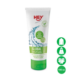 Універсальний засіб HeySport Global Wash 100 мл, Похідний шампунь і гель для посуду, Засіб для прання в поході хейспорт