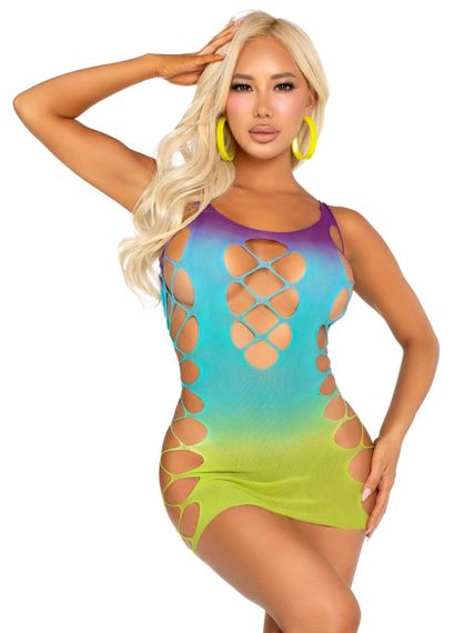 Сукня Leg Avenue Seamless Ombre Faux Lace Up Mini Dress One Size Ocean sexstyle