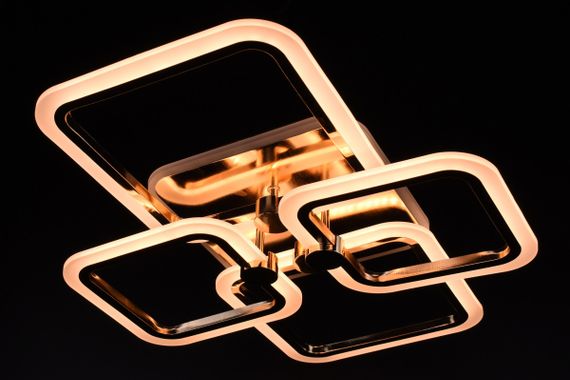 Люстра світлодіодна стельова LED світильник для квартири на стелю лед з пультом 26945 Золото 11х48х60 см. | Зображення 2