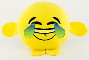 Подушка смайлик игрушка Emoji смех до слез 35 см флис желтый Olga Voichenko
