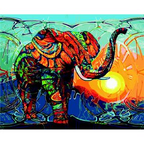 Картина по номерам ZiBi Индийский слон 40*50 см ART Line (ZB.64250) - Топ Продаж!