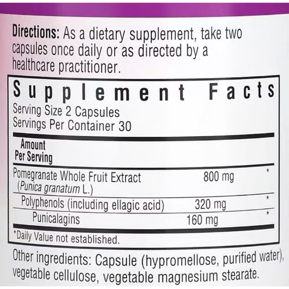Антиоксидант Bluebonnet Nutrition Super Fruit Pomegranate Extract 60 Veg Caps | Зображення 1