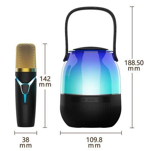 Портативная колонка XM-A68 с RGB подсветкой и микрофоном, Bluetooth микрофон для караоке | Зображення 2