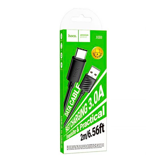 Кабель Hoco X88, Type-C-USB, 3A, Black, довжина 2м | Зображення 3