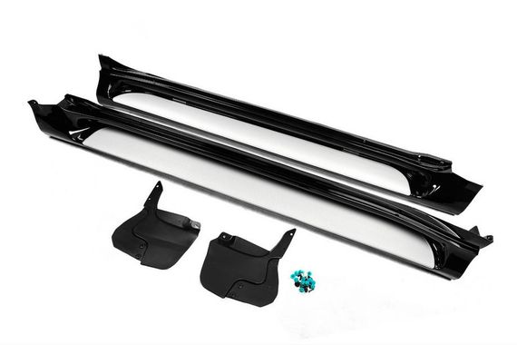 Боковые пороги (2 шт., алюминий) Белый (черная подножка) для Lexus GX460 2009-2023 гг | Зображення 2