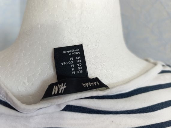БУ Футболка Mama H&M для годування М біла в чорну смужку | Зображення 4
