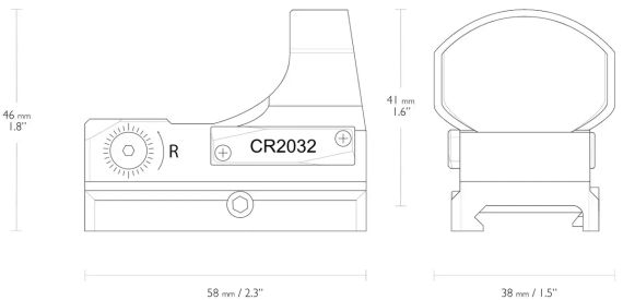 Приціл коліматорний Hawke Reflex Sight 'Wide View' 3 MOA. Weaver | Зображення 2