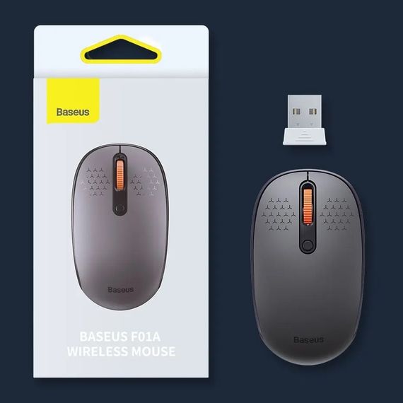Мышь беспроводная Baseus F01B Tri-Mode Gray 2.4G/BT5.0+BT3.0 | Зображення 3