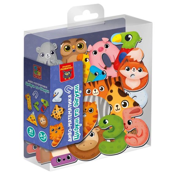 Детская развивающая магнитная игра "Чудо-математика. Цифры и фигуры" VT5411-19 31 магнит