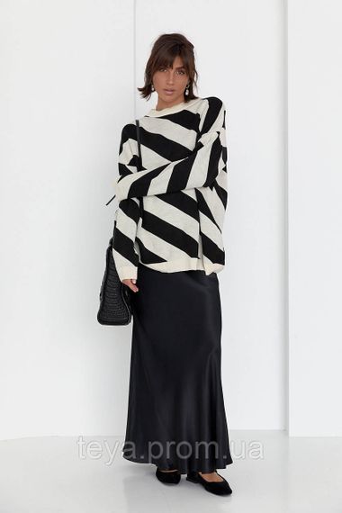 Жіноча кофта оверсайз у діагональну смужку колір бежевий розмір S FL_000545 | Зображення 6