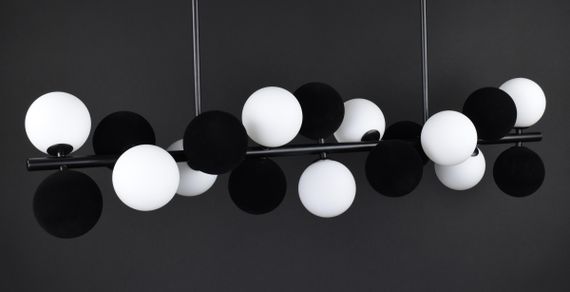 Люстра стельова на 9 лампочок 27666 Чорний 35-65х23х105 см. | Зображення 3