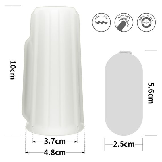 Насадка на член - Vibrating Ridge Knights Ring White Sex Aura | Зображення 1