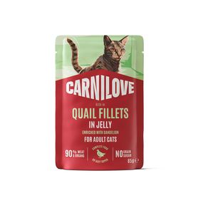 Корм вологий Carnilove Jelly Quail with Dandelion д/котів перепілка і кульбаба в желе 85 г