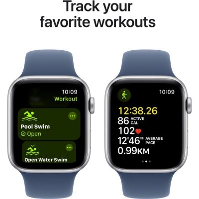 Смарт-годинник Apple Watch SE 2024 GPS 40mm Silver Aluminium Case with Denim Sport Band - S/M (MXEC3QH/A) | Зображення 5