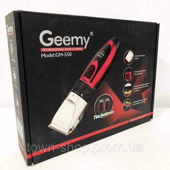 Профессиональная машинка для стрижки волос GEMEI GM-550 с двумя аккумуляторами | Зображення 4