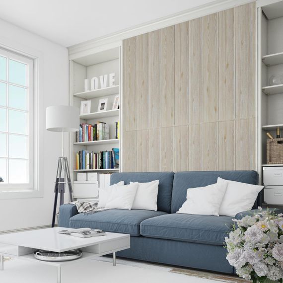 Самоклеюча 3D панель дерево світлий беж 700x700x4мм SW-00001376 | Зображення 4