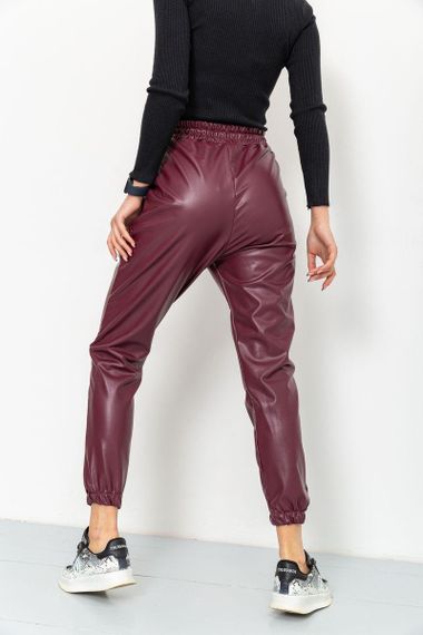 Лосины женские на флисе  цвет бордовый 164R150 | Зображення 3