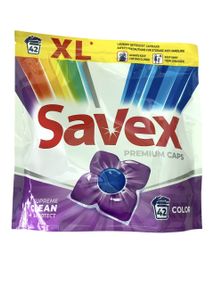 SAVEX Premium Caps Color 42 шт — капсули для прання кольорових речей, глибоке очищення без пошкоджень