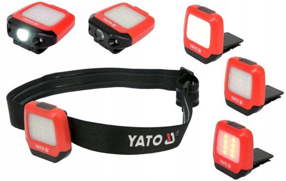 Фонарь налобный диодный 2в1 аккумуляторный USB YATO YT-08598 | Зображення 3