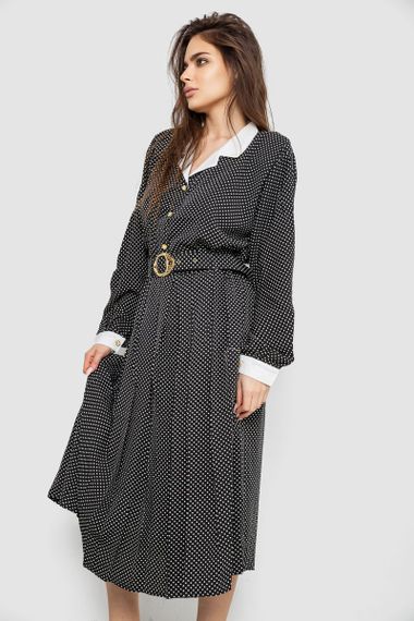 Костюм жіночий класичний у горох, колір чорно-білий, 167R3001 | Зображення 2
