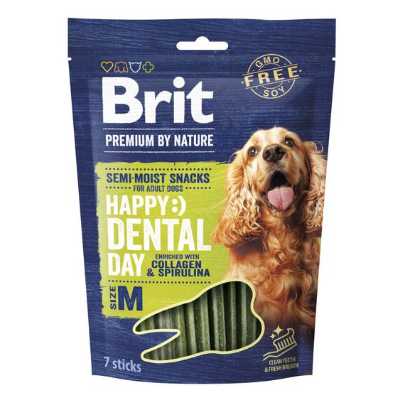 Ласощі Brit Premium Dental Snacks M д/cобак середніх порід з колагеном і спіруліною 180 г