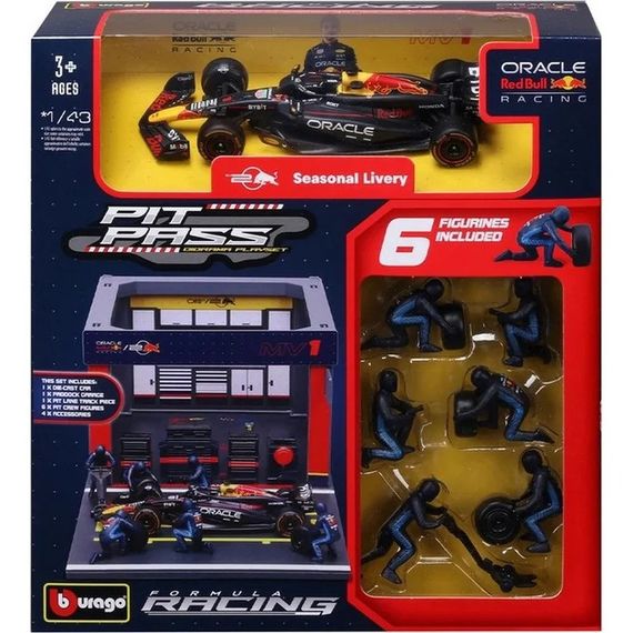 Ігровий набір Формула-1 "Pit Pass Oracle red bull racing" Bburago 18-38453 (#1) | Зображення 4