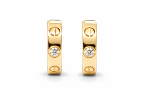 Серьги из желтого золота  с бриллиантами S-0407
