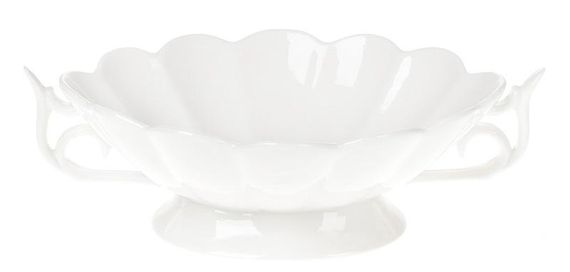 Фруктовниця "White City Чаша з ручками" 25.5см, білий фарфор