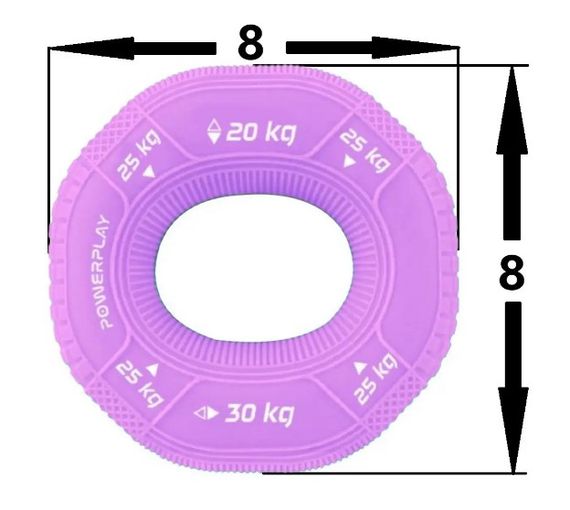 Еспандер кистьовий силіконовий PowerPlay PP-4331 Hand Grip Medium 20-25-30 кг Фіолетовий (PP_4331_Purple_(20-25-30)) | Зображення 1