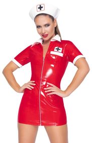 Костюм медсестри червоний Black Level Vinyl Nurse red XL