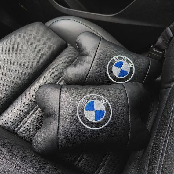 Подушка для комфорту в авто BMW, Подушка під голову для поїздок, Автоподушка подарунок JD-41 | Зображення 2