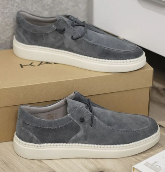 Удобные мужские серые топсайдеры 44 размер | Зображення 4