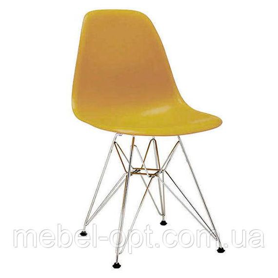 Стілець Eames DSR Chair золотистий пластик, хромовані ноги, дизайн Charles & Ray Eames | Зображення 2