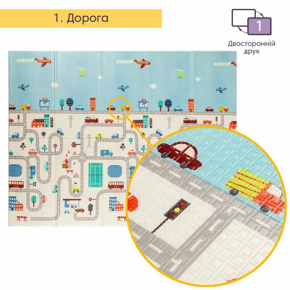 Детский складной развивающий термоковрик 200х150х0.6см "Дорога | Лес" (235) SW-00000155 | Зображення 2