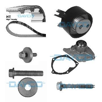 Ремень ГРМ компл. + помпа Renault Kangoo 1.5 dCi 01-, Dayco, KTBWP5320,