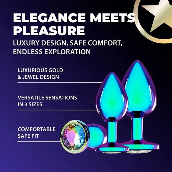 Набір анальних пробок Venice Collection - Metal Anal Plug Set - Iridescent Sex Aura | Зображення 4