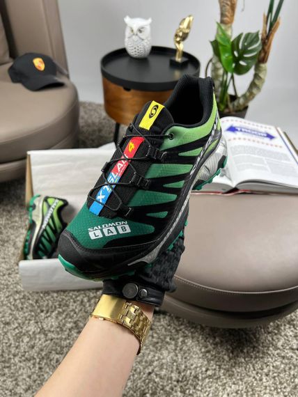 Мужские кроссовки Salomon XT-4 Carbon Black Green Silver весна / літо / осінь А3634 | Зображення 4